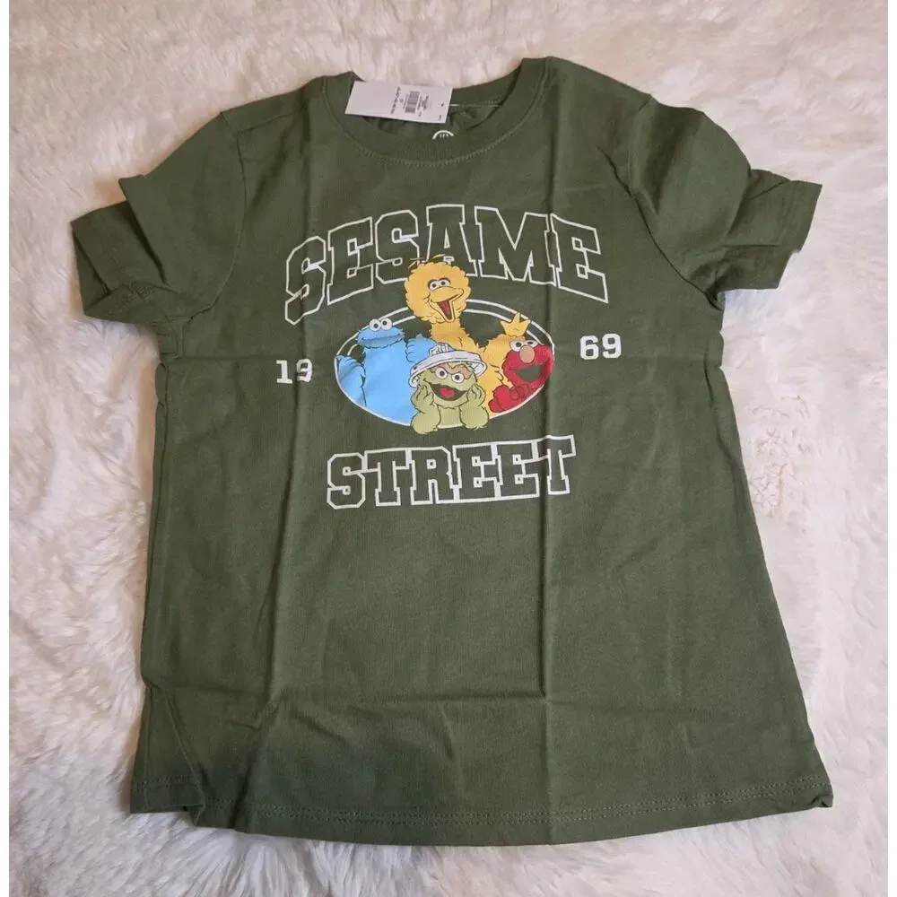 NWT Old Navy Sesame Street Toddler Graphic T-Shirt Norfolk Pine Green Size 5T